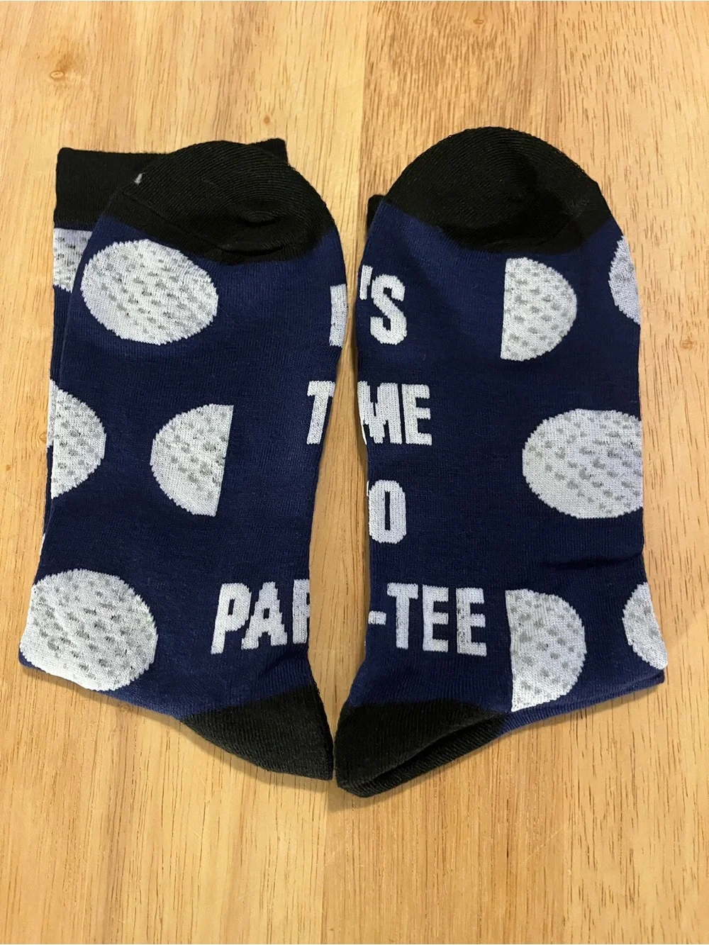 Men's Navy Golf Ball Novelty It’s Time To Par-Tee Crew Socks